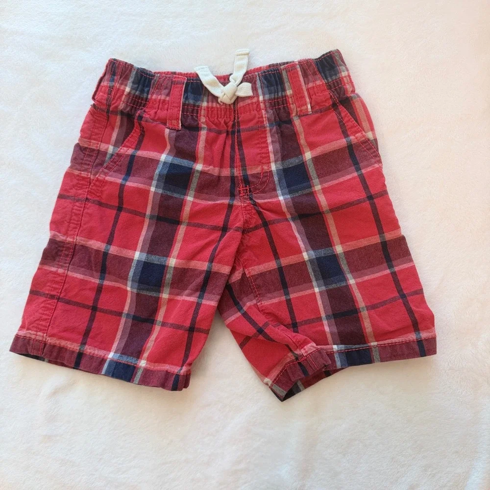 Gymboree Marvel Shorts Bundle Kids 3 3T Red Black Plaid Spiderman Excellent 2pk